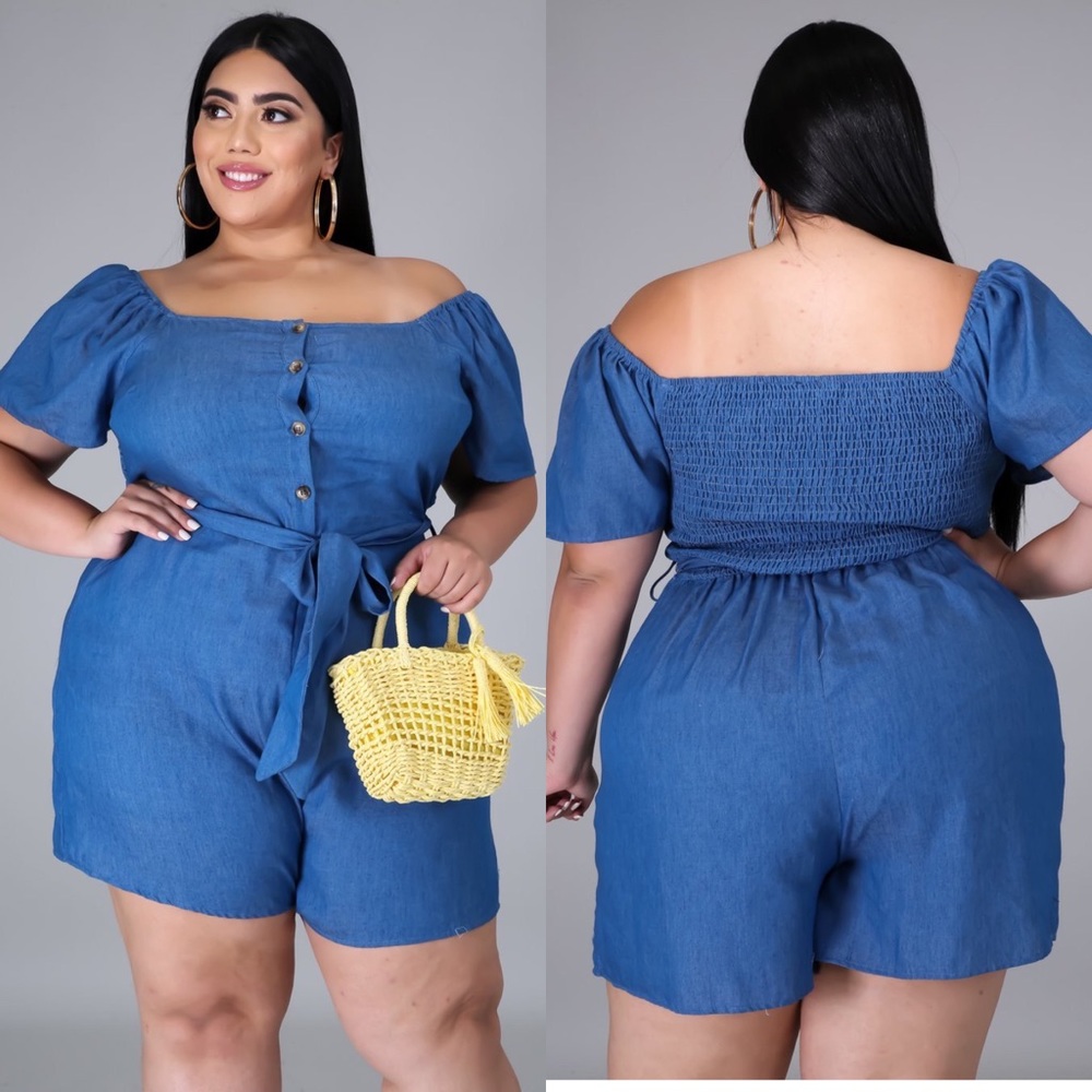 Out Of My Way Denim Romper